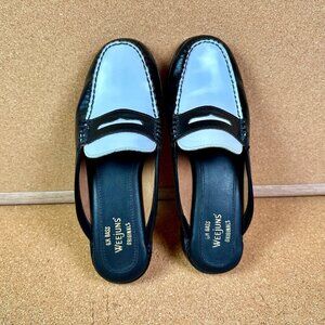 G.H. BASS Weejuns Wynn Mule Black & White Leather Women's Size 6.5